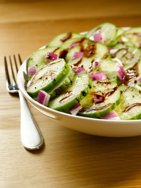 Richard's Cucumber and Red Onion Salad with Black Currant Balsamic Vinegar and Rosemary Olive Oil